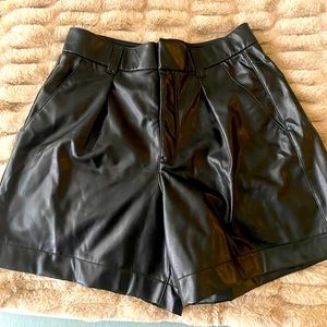 Abercrombie vegan leather shorts, Size M, Black. Never worn with tags.
